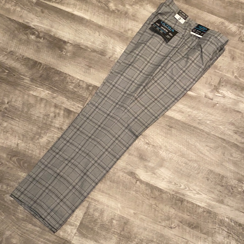 J. Ferrar black and white plaid dress pants